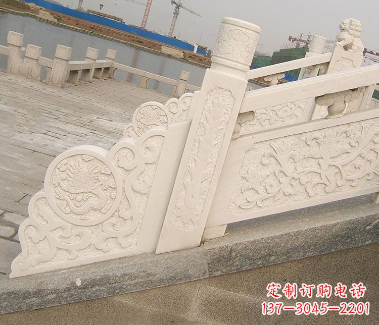 浙江汉白玉精美园林栏板雕塑