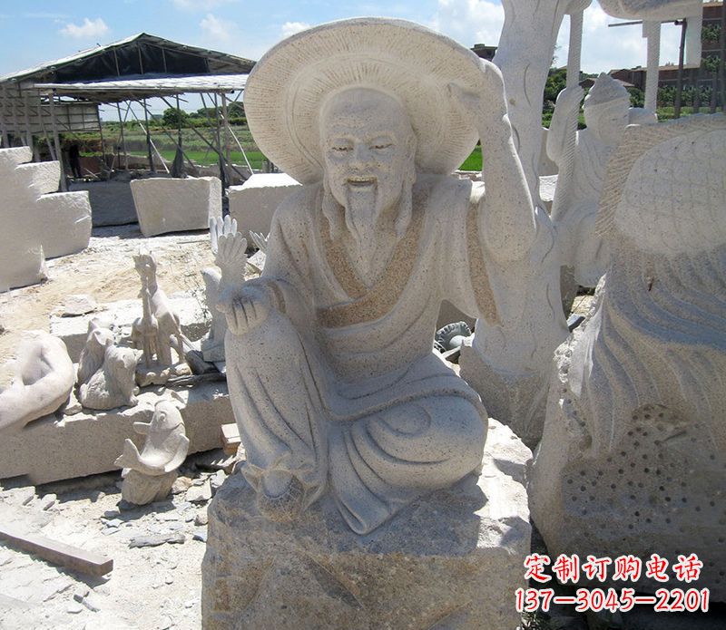 浙江公园姜太公石雕