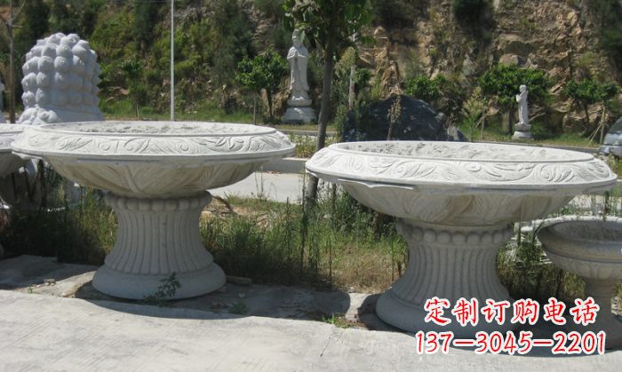 浙江美轮美奂的大理石花盆雕塑