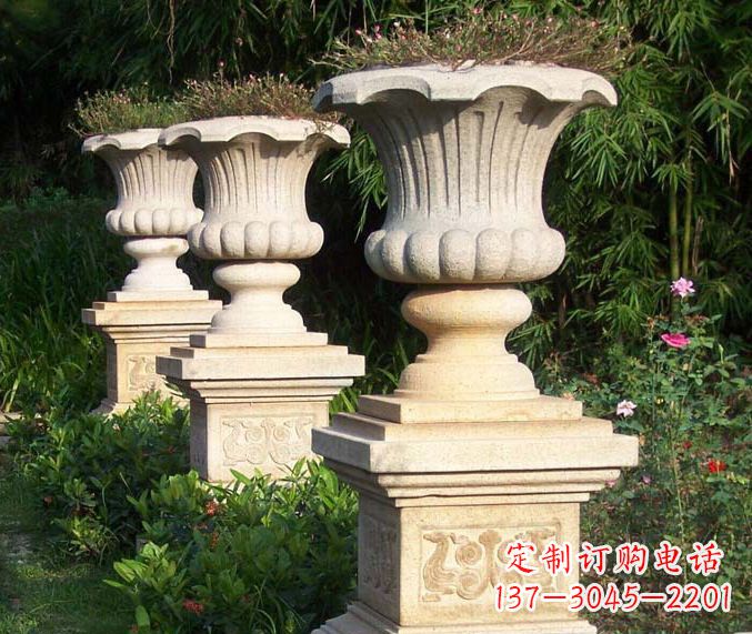 浙江高质量大理石花盆石雕