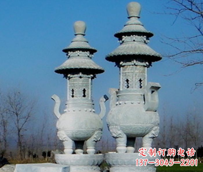 浙江公园景观仿古石雕香炉