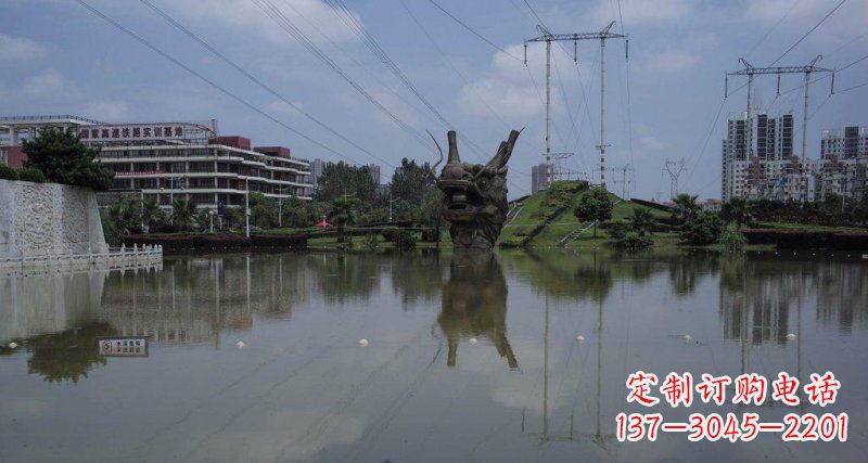 浙江公园龙头景观铜雕