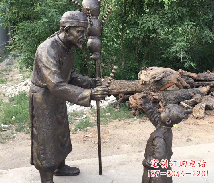 浙江温馨传情,情意绵绵——铜质葫芦雕塑