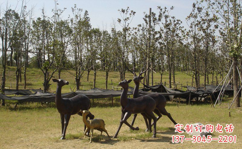 浙江优雅雕塑-梅花鹿铜雕