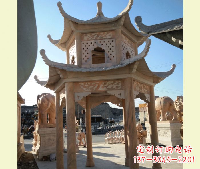 浙江中式双层石雕凉亭
