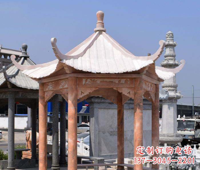 浙江中领雕塑设计凉亭雕塑,清新简约添美感