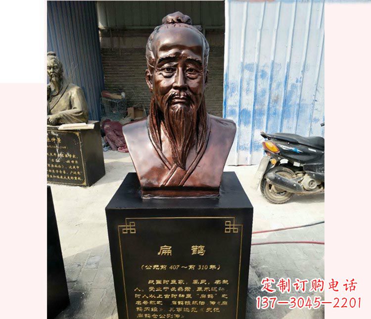 浙江铸造古代名医扁鹊胸像，展现生命的传承之美