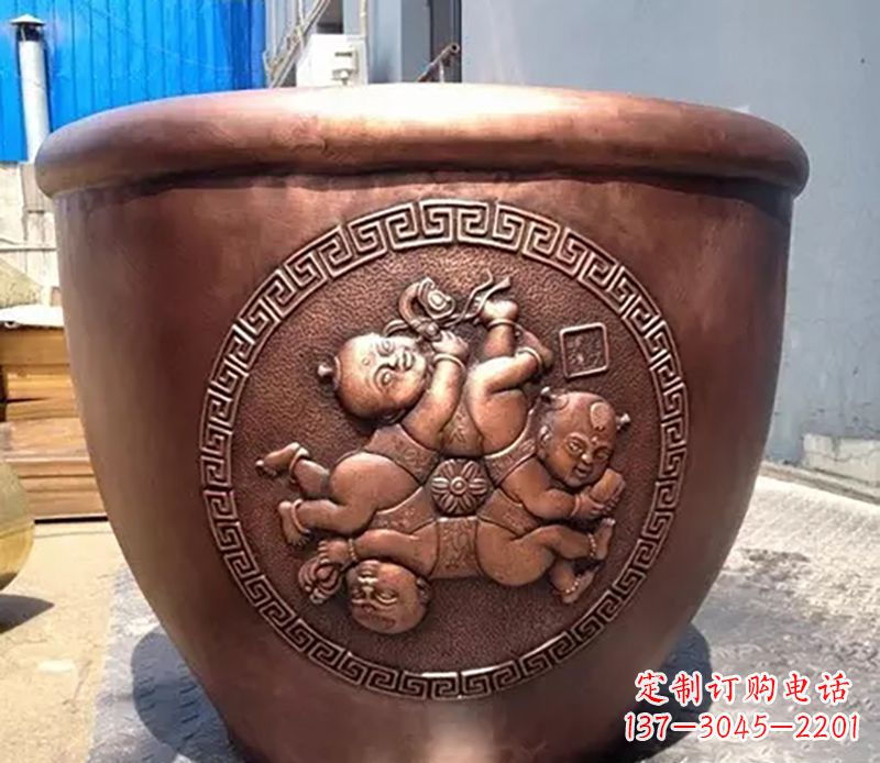 浙江广场水缸铜雕塑