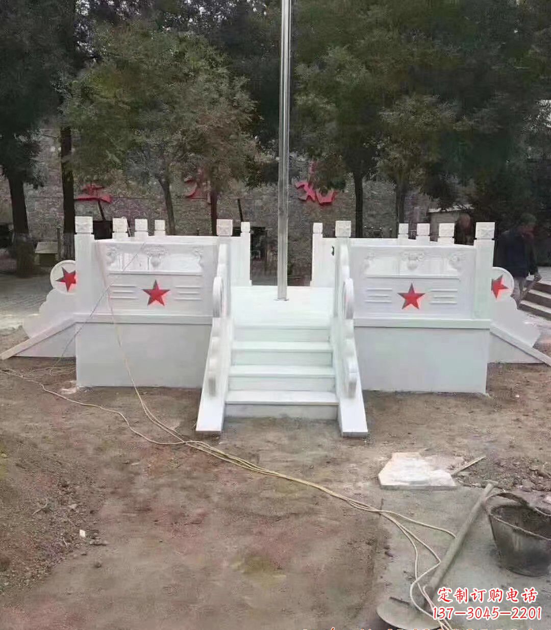 浙江高贵典雅的汉白玉升旗台石雕
