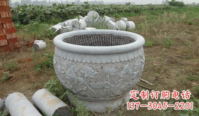 浙江荷花花盆公园景观石雕，千般美妙一览无余