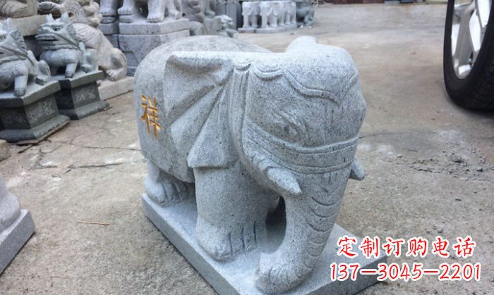 浙江中领雕塑-大象门口石雕