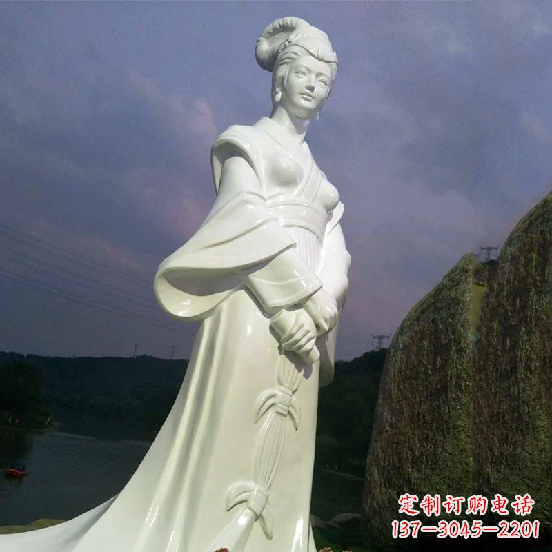 浙江景区历史名人古代著名美女西施汉白玉石雕像