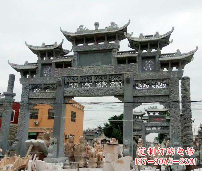 浙江景区三门牌坊石雕 (3)