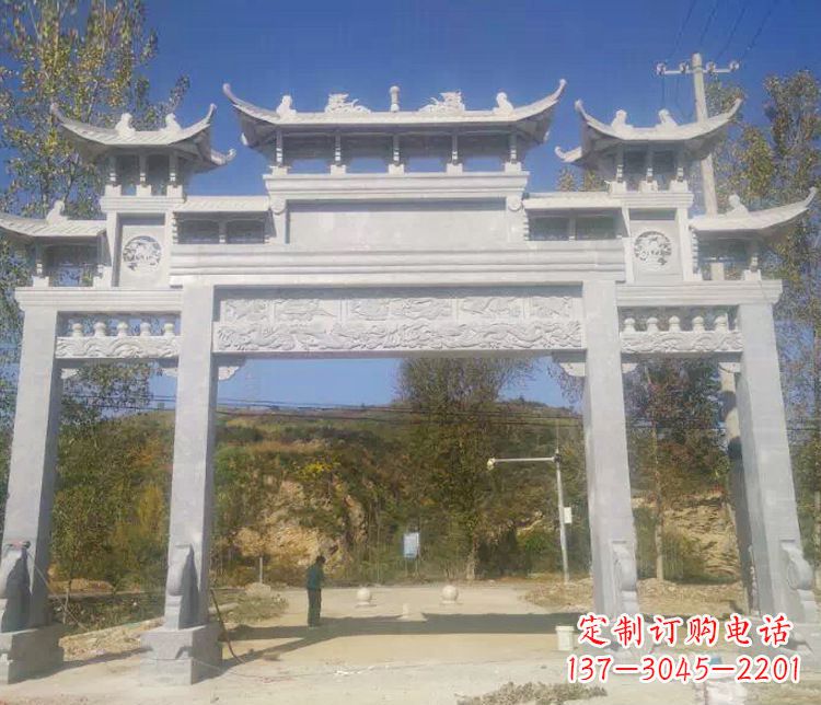 浙江景区三门仿古石牌坊石雕