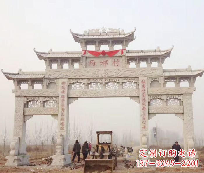浙江景区三门牌坊石雕 (15)