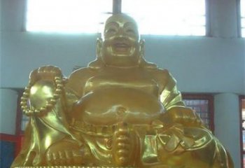 浙江传统工艺制作鎏金弥勒佛像