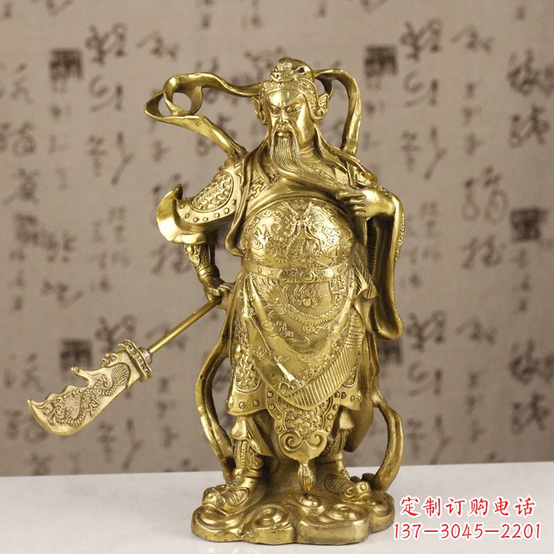 浙江中领雕塑|关羽铜像：令人惊叹的纯黄铜武财神