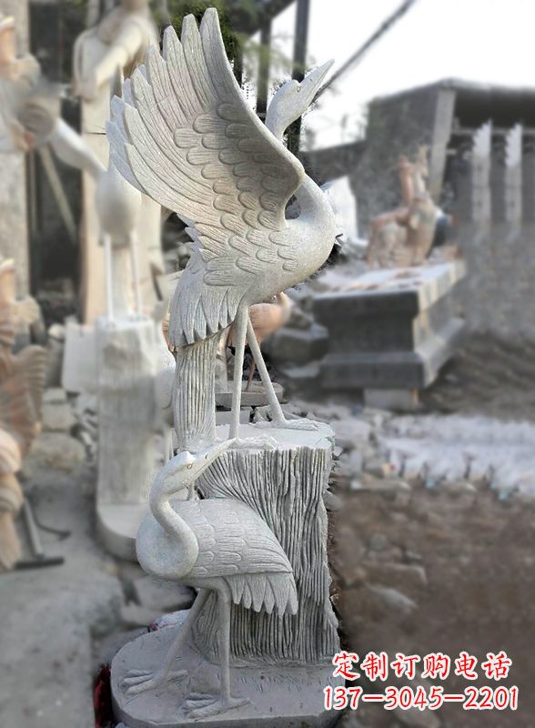 浙江石雕仙鹤景观摆件
