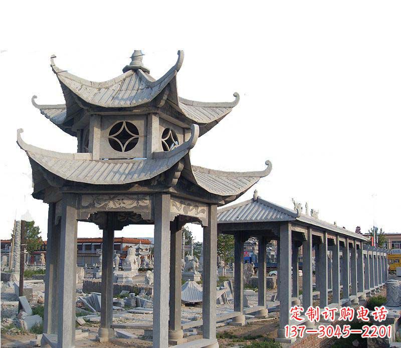 浙江双层仿古凉亭石雕