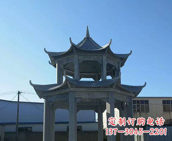 浙江双层仿古石凉亭石雕_1