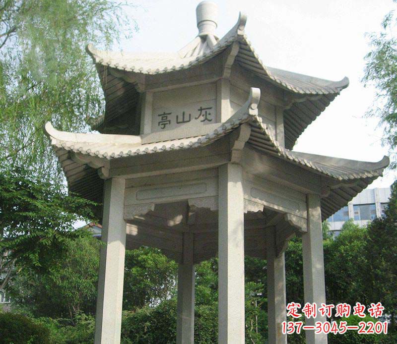 浙江双层石凉亭石雕