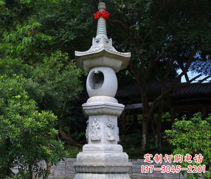 浙江寺庙景观舍利塔石雕 (2)