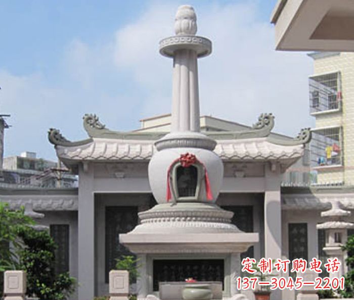 浙江寺庙景观舍利塔石雕 (4)