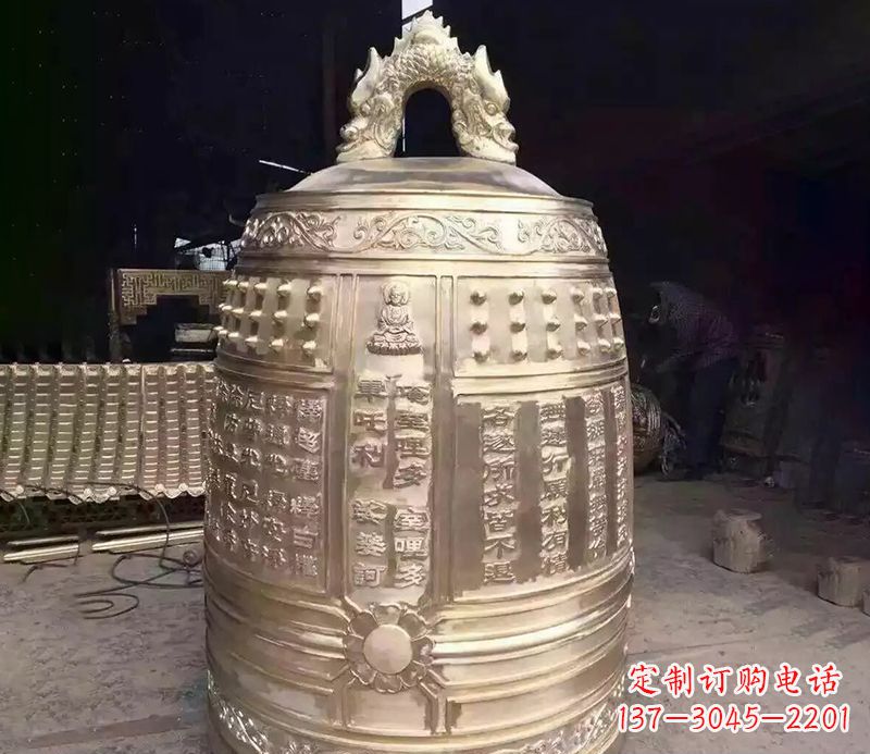 浙江寺庙铜钟雕塑 (3)