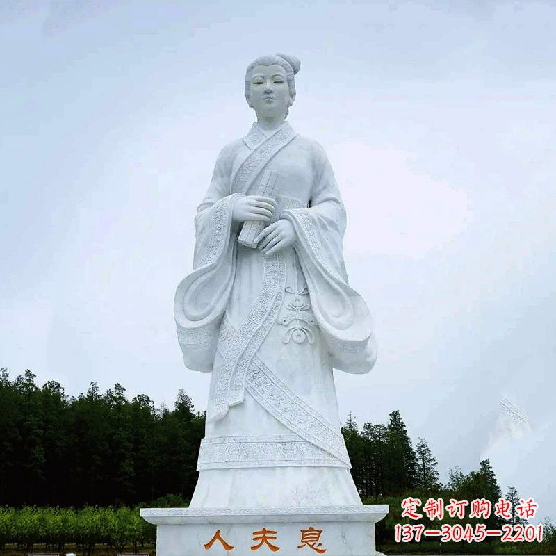 浙江桃花夫人息妫汉白玉雕塑-景区园林历史名人古代著名美女雕像