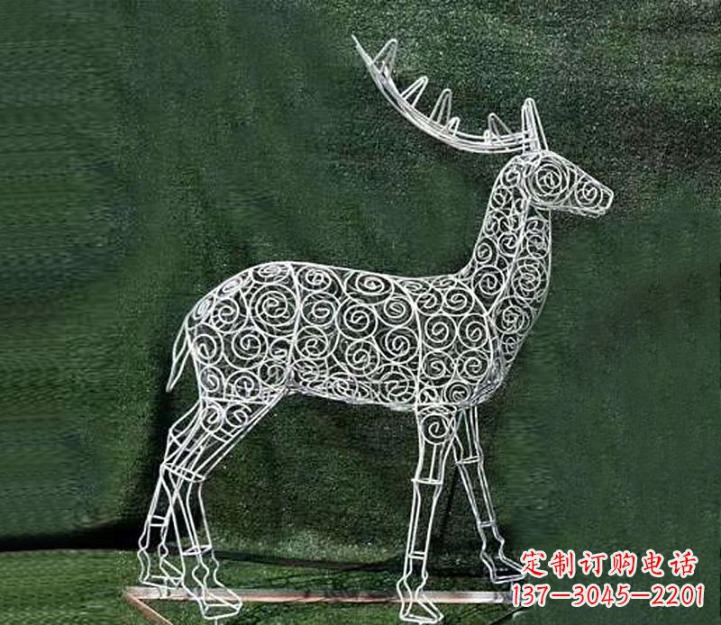 浙江铁艺不锈钢镂空梅花鹿雕塑