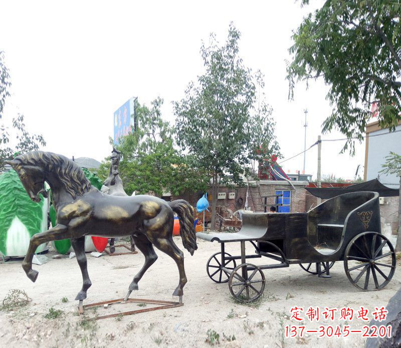 浙江铜雕古代战马景观摆件