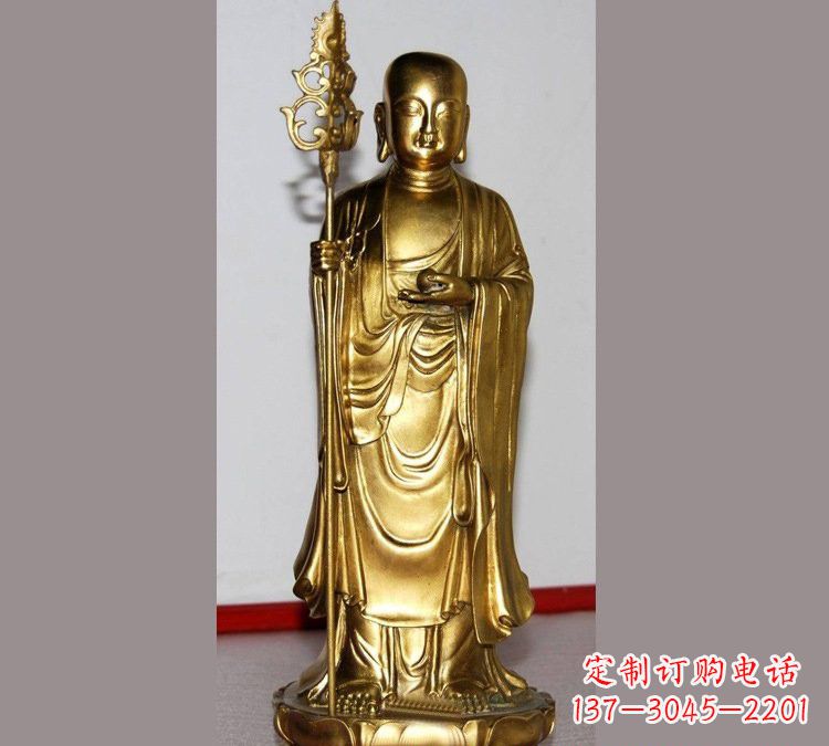 浙江铜雕寺庙佛堂地藏菩萨