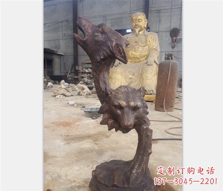 浙江铜雕园林金钱豹动物雕塑