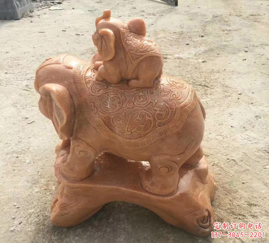 浙江晚霞红小象招财动物