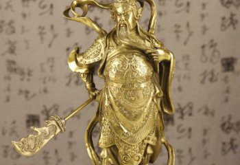 浙江中领雕塑|关羽铜像：令人惊叹的纯黄铜武财神