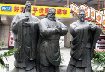 浙江铭记经典：三国英雄关羽雕塑