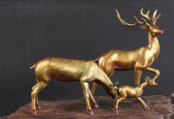 浙江三只小鹿公园动物铜雕，把自然气息带回家