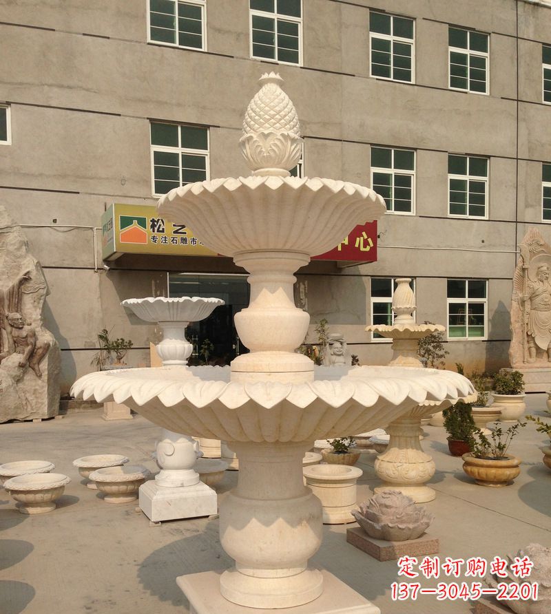 浙江小区景观菠萝式喷泉石雕