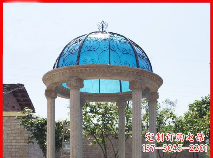 浙江小区欧式圆顶凉亭石雕_2