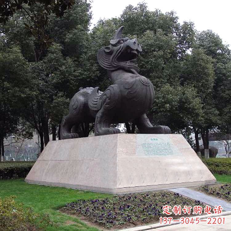 浙江獬豸神兽雕塑-公园上古神兽景观雕塑