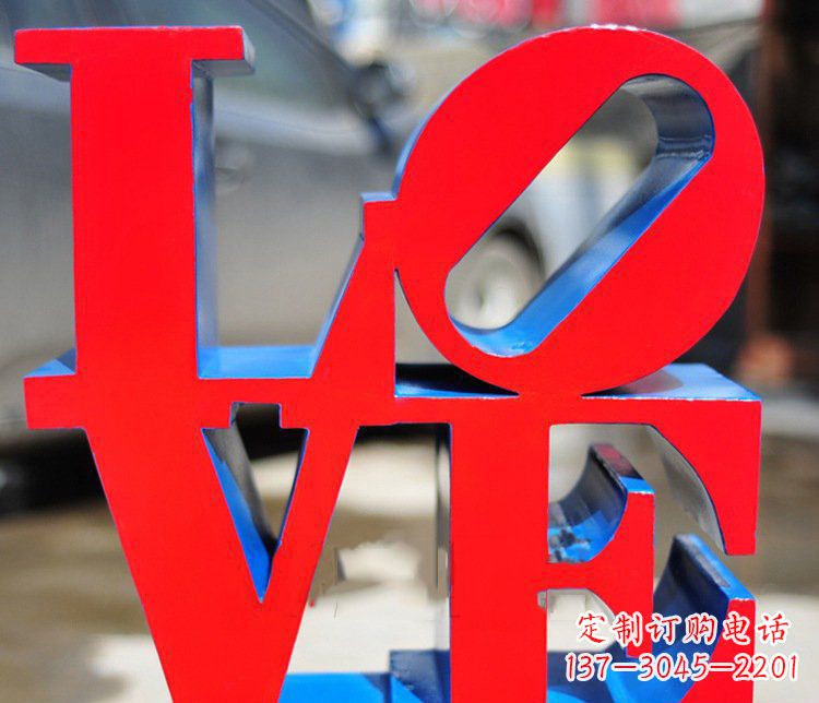 浙江园林不锈钢love字母雕塑