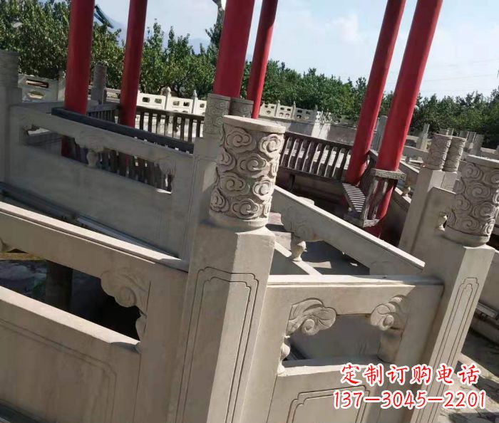浙江园林景观大理石桥栏板石雕 (3)