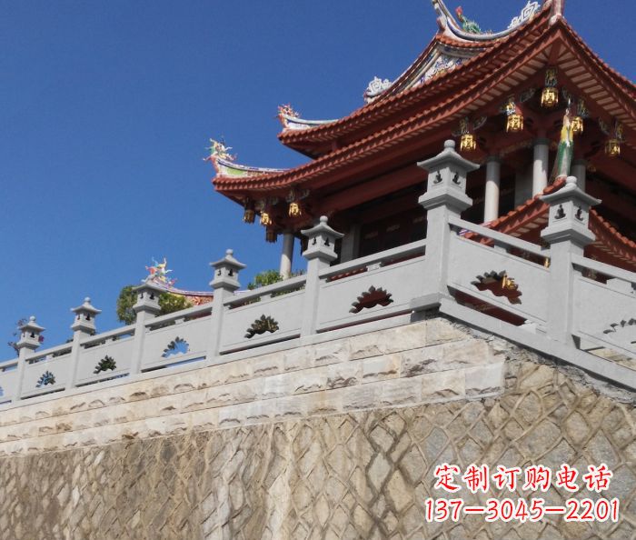 浙江园林景观大理石镂空莲花石栏板
