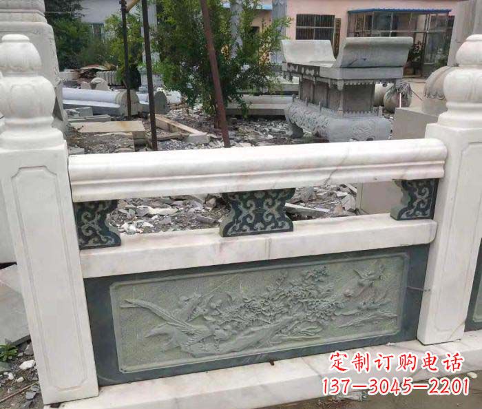 浙江园林景观大理石桥栏板石雕 (2)