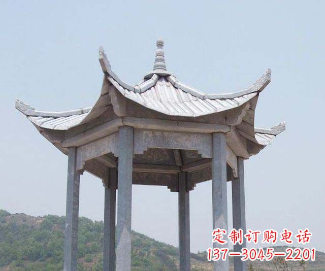 浙江园林景观单层石雕凉亭 (2)