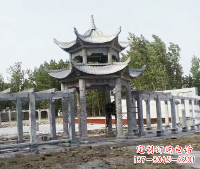 浙江园林景观多层凉亭石雕 (2)