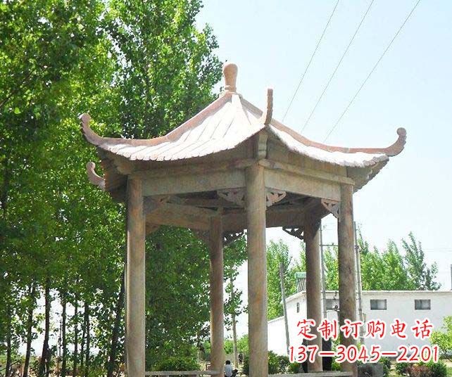 浙江园林景观单层石雕凉亭