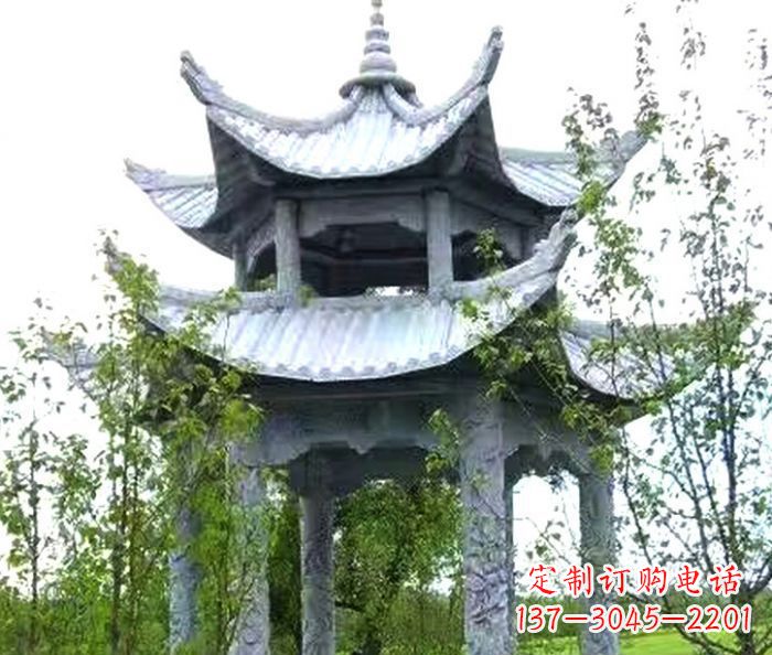 浙江园林景观仿古六角石凉亭