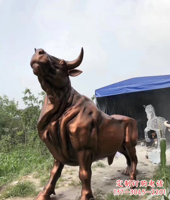 浙江紫铜牛动物雕塑