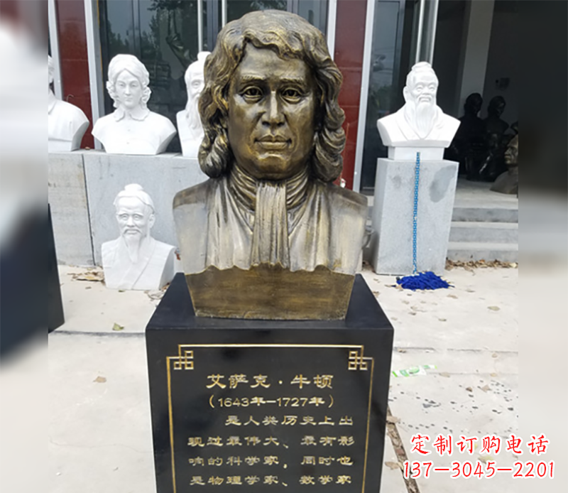 浙江牛顿胸雕铜雕